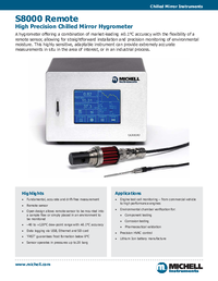 Thumbnail of document Data Sheet - S8000 Remote Chilled Mirror Hygrometer